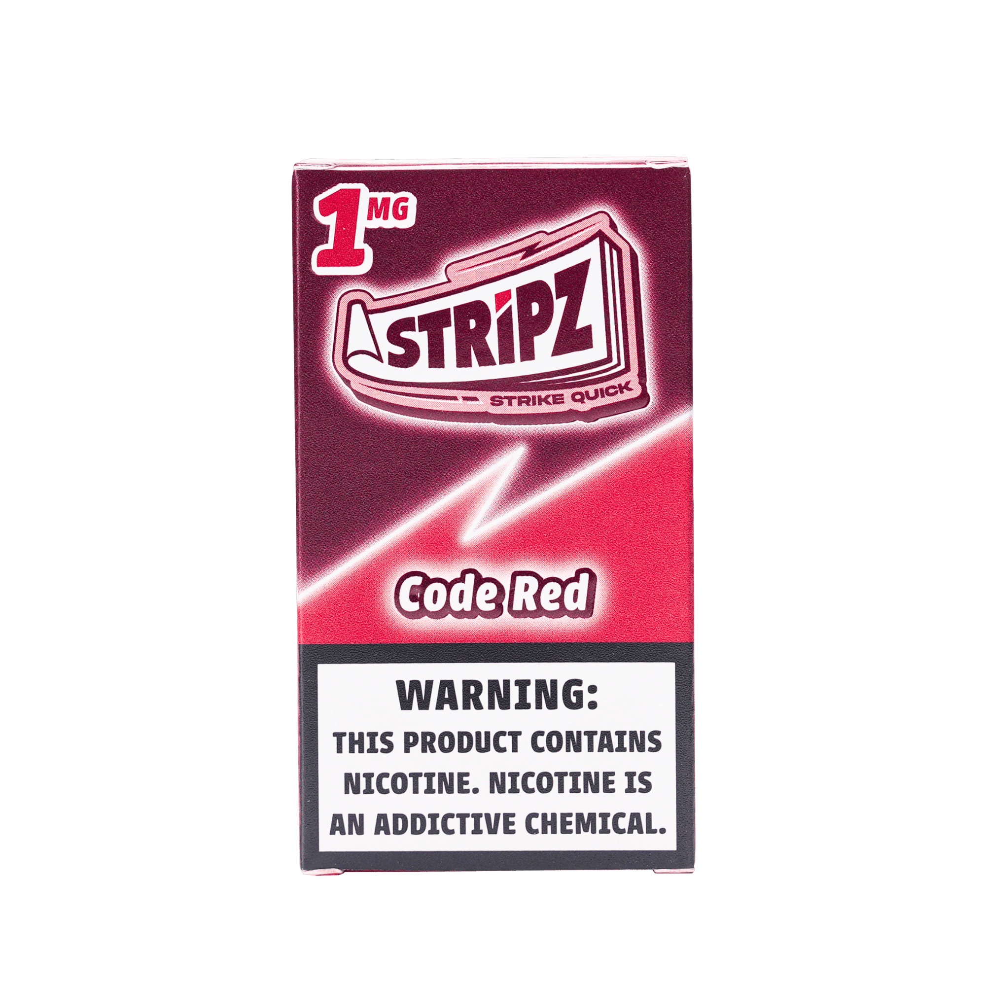 Code Red Stripz 1mg nicotine strips single pack — front view.