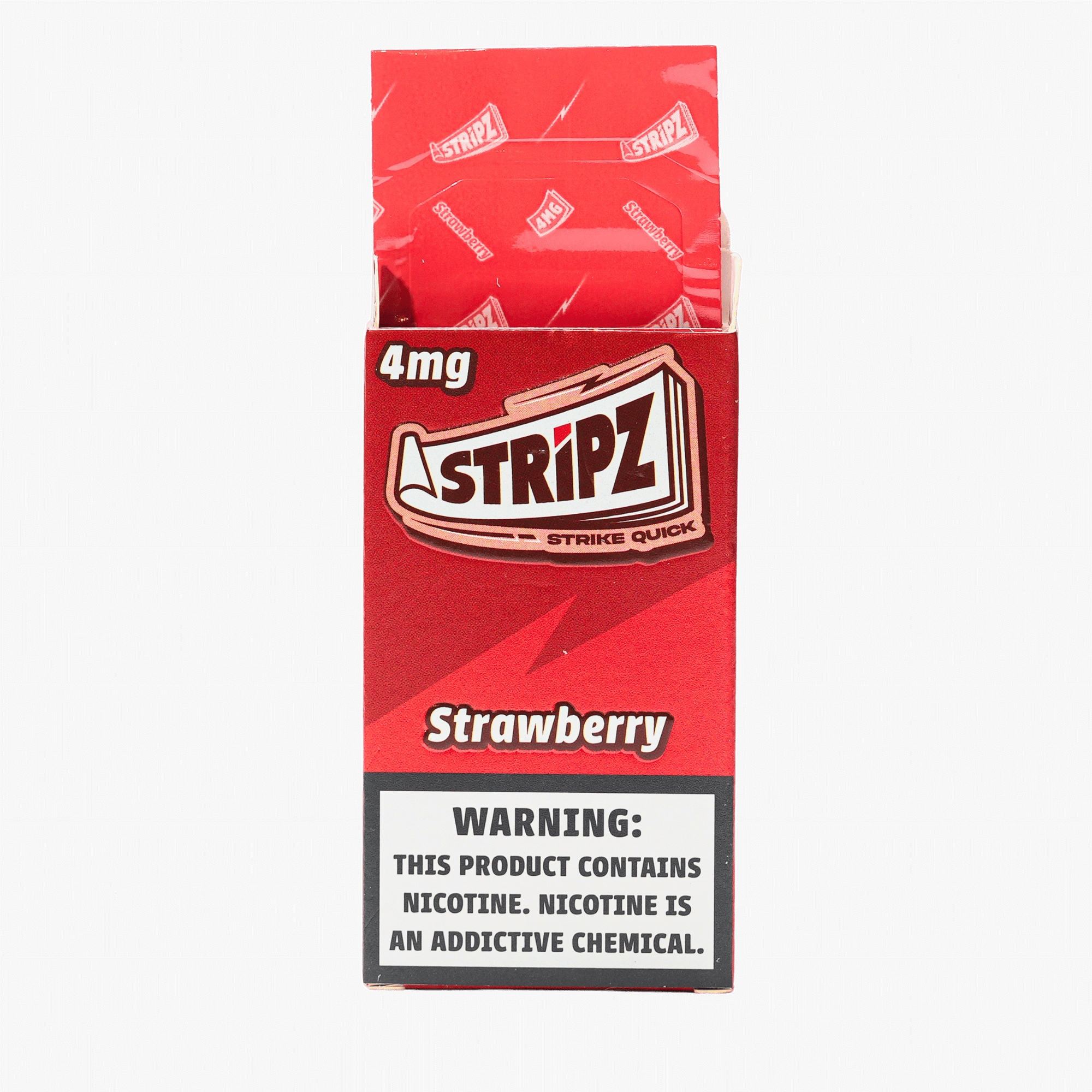 Strawberry Stripz 4mg — display box with single packs.