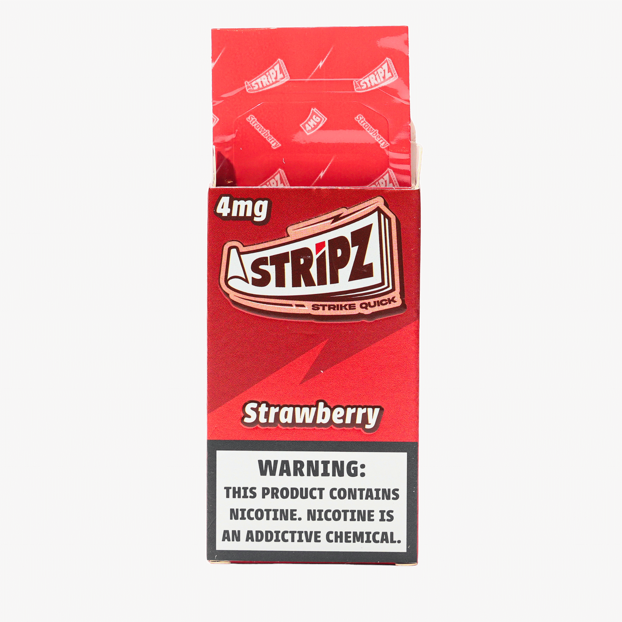 Strawberry Stripz 4mg — display box with single packs.