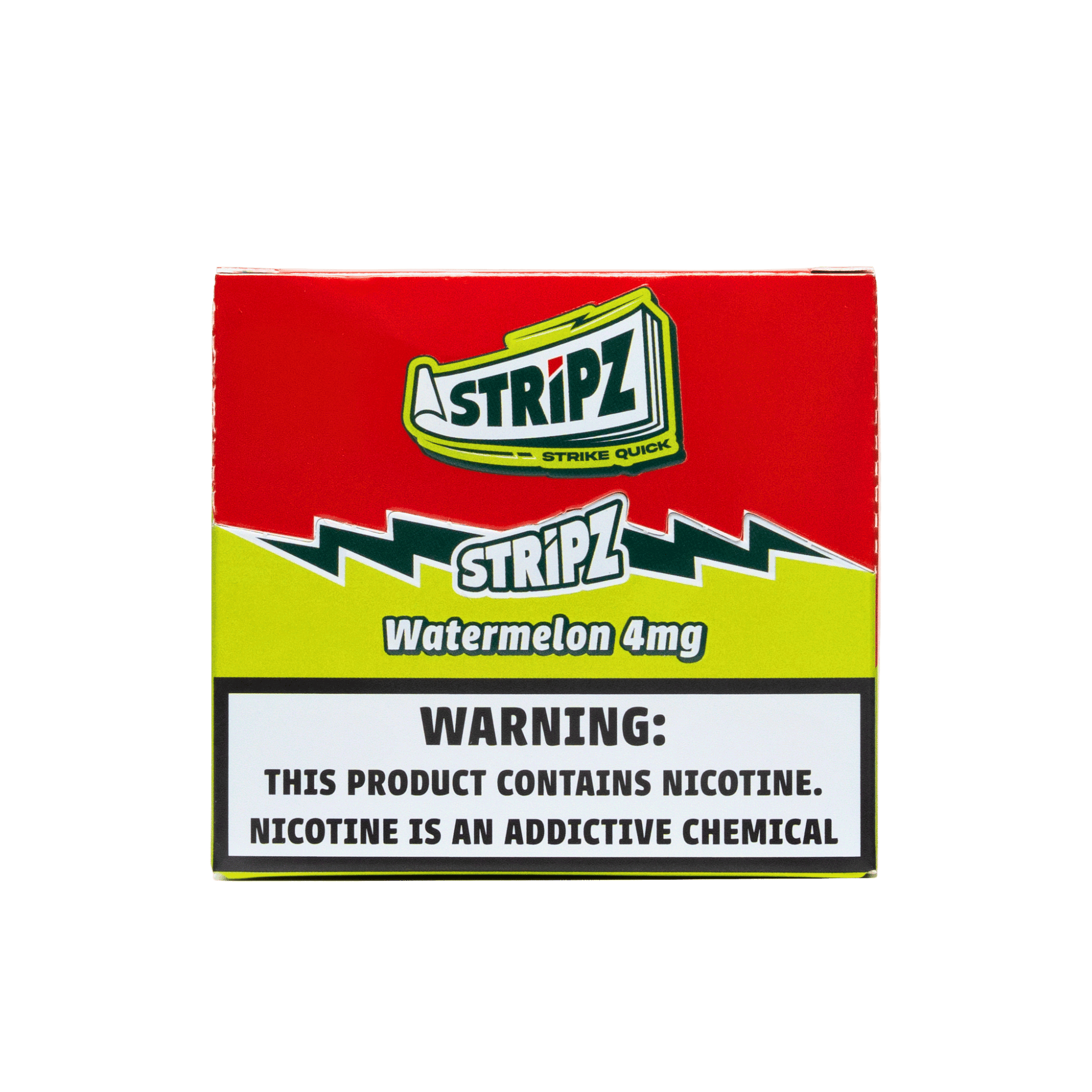 Watermelon Stripz 4mg — open display box of nicotine strip packs.